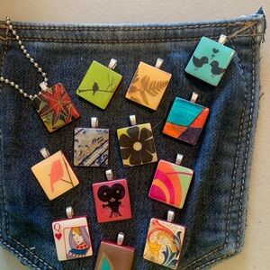Scrabble Tile Necklace Set
